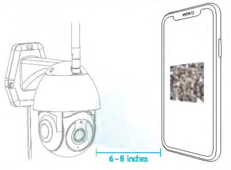 LaView R12 Pan Tilt Security Camera -Q QR axE on the phone