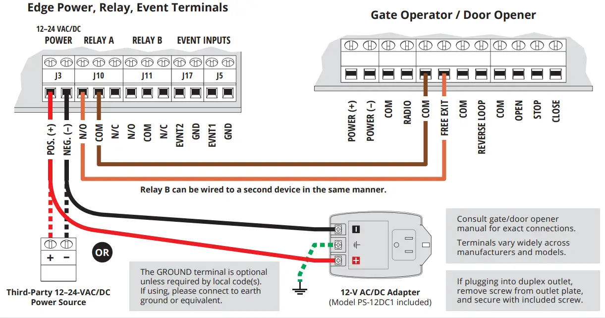 SECURITY BRANDS 27 210 EDGE E1 Smart Keypad with Intercom Access Control System - Connect wires