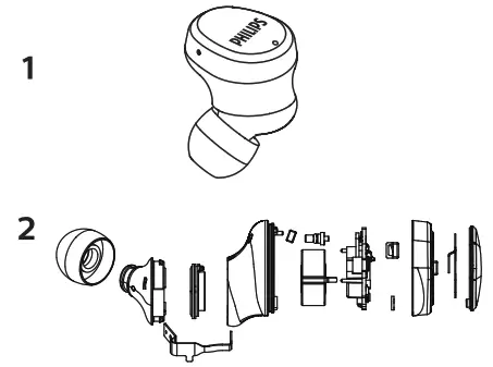 PHILIPS TAT4556 True Wireless Headphones - cass dagin