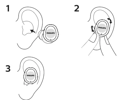 PHILIPS TAT4556 True Wireless Headphones - use