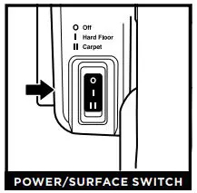 Shark Corded Upright Vacuum - SETTINGS 1