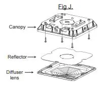 FEIT ELECTRIC Outdoor Commercial Canopy - Ceiling Mount Installation 2