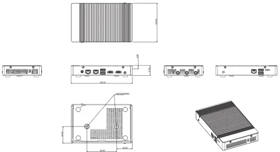CARTFT QBiX Plus APLA3450 A1 Industrial system with Intel Celeron N3450 Processor