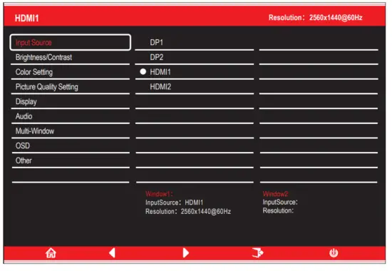 VIOTEK GNV34DBE2 Gaming Monitor - OSD menu