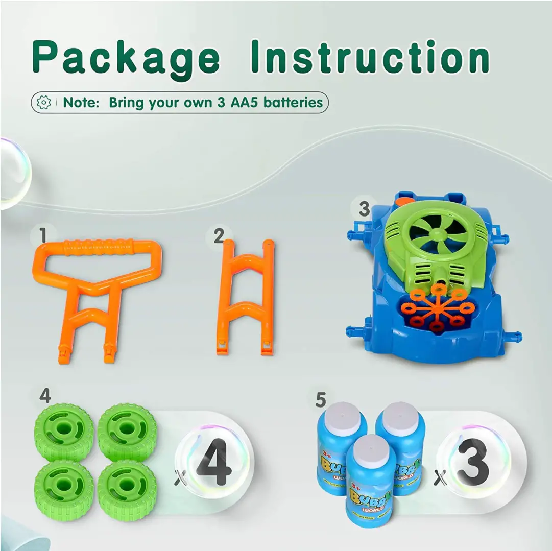 Mumfactory B07RJYZHN1 Bubble Mower Toy - Package Instruction
