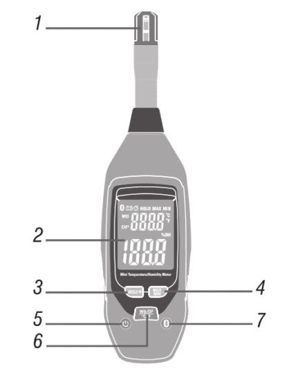 CEM Instruments DT-91 Bluetooth Temperature and Humidity Tester - Fig 1