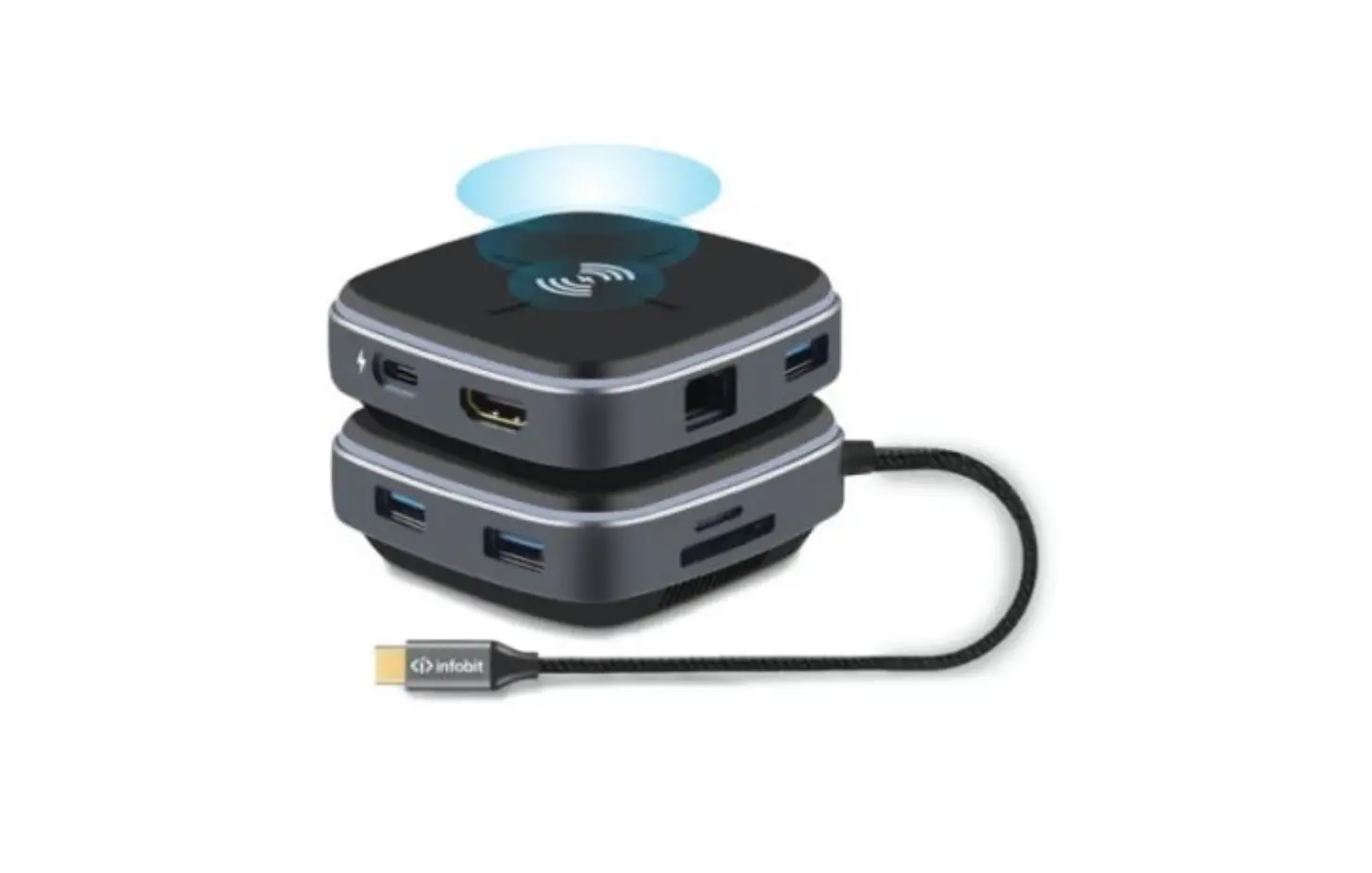 Infobit Ihub 901w Usb Type C Hub 9-in-1 With Wireless Charging User Manual