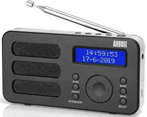 August Portable DAB+FM Alarm Clock Radio