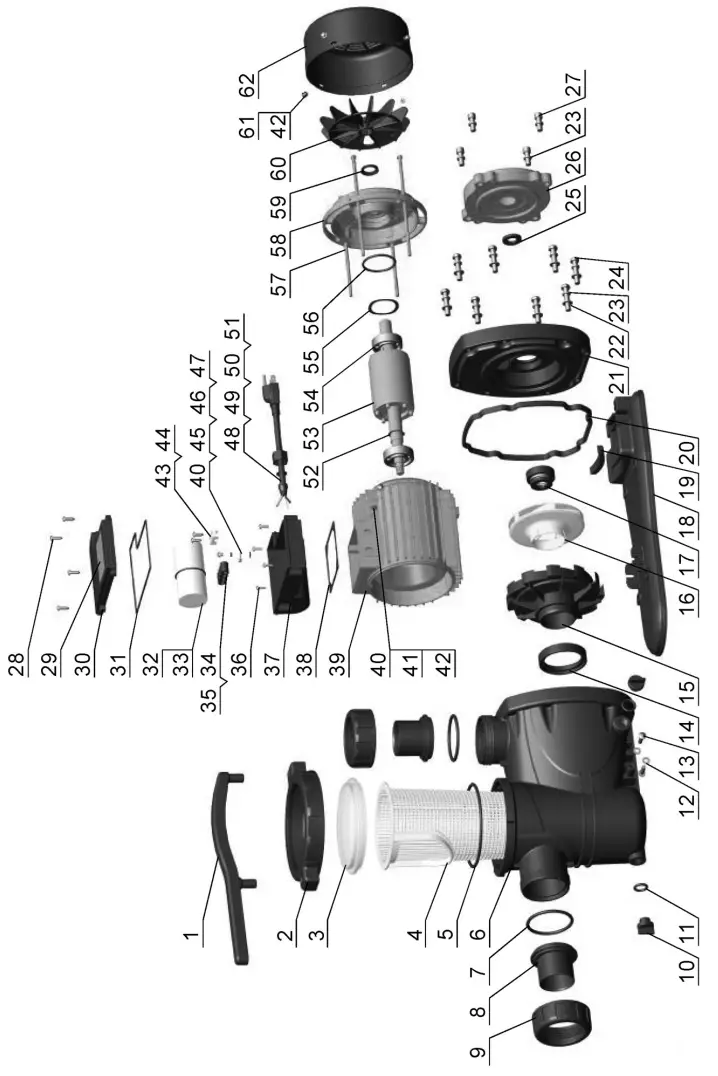 Clarke SPP15A Swimming Pool Pump - PARTS DIAGRAM
