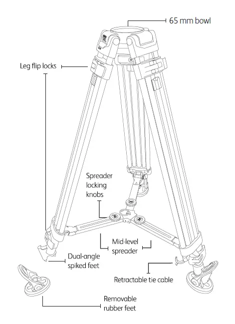 MAGNUS-REX-VT-4000-PRO-2 2-Stage-Video-Tripod-with-Fluid-Head-FIG-2