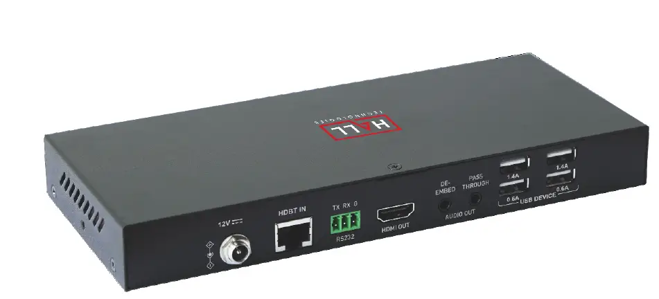 Hall Technology Dscv-70-rx Hdbaset 2.0 Receiver With Usb And Audio De-embedding User Manual