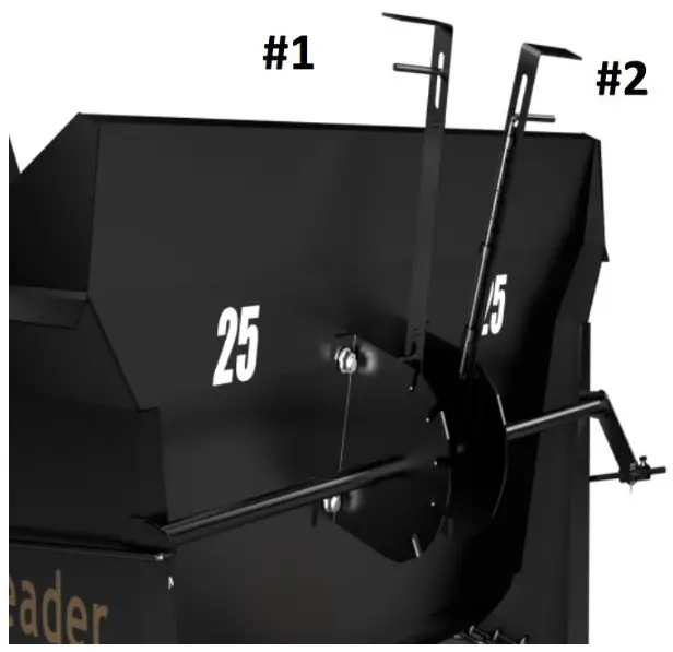 abi ATTACHMENTS ABI 25 Cubic Foot Classic Spreader - Operating Levers