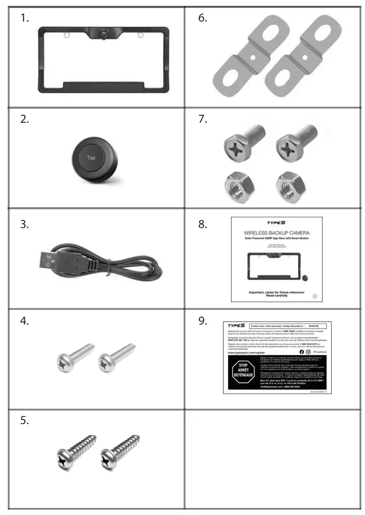 TYPE S BT532755 Solar Powered Wireless Backup Camera - fig 1