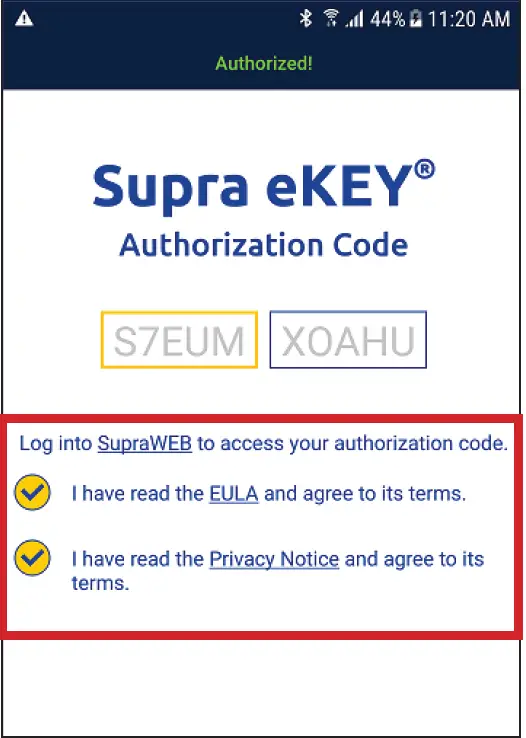 Supra eKEY App 04