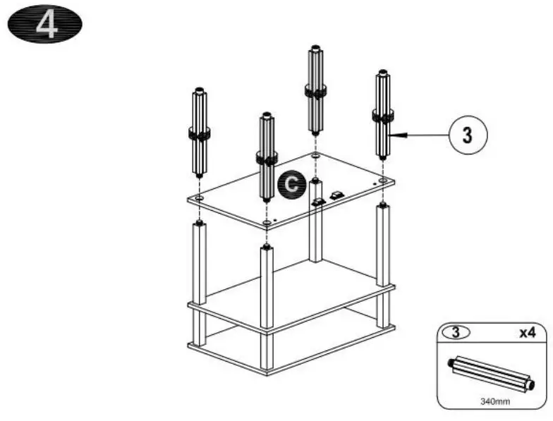 Giantex 19556614 3-Tier Rolling Kitchen Microwave Oven Stand User Manual - How to use