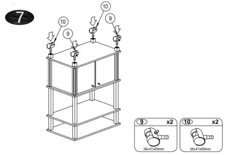 Giantex 19556614 3-Tier Rolling Kitchen Microwave Oven Stand User Manual - How to use
