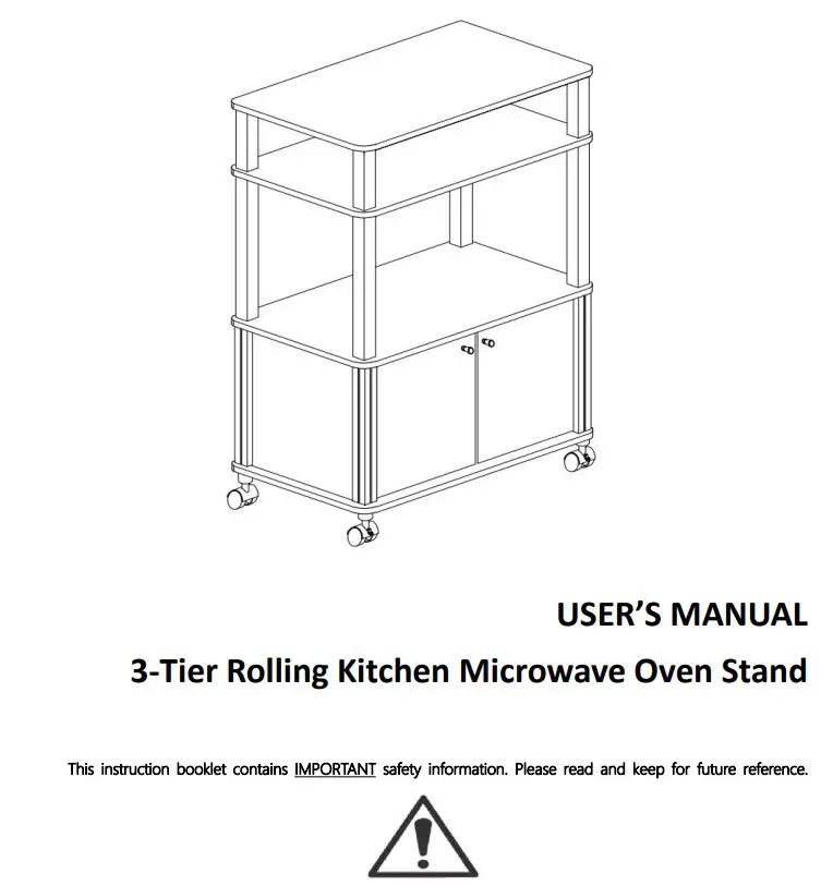 Giantex 19556614 3-Tier Rolling Kitchen Microwave Oven Stand User Manual