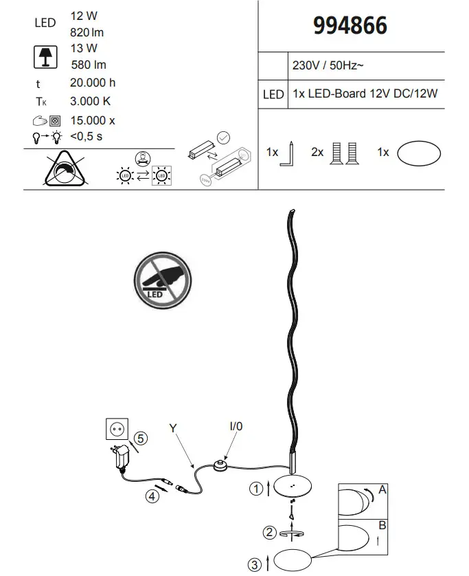 LeuchtenDirekt WAVE LED Floor Lamp - Figure 1