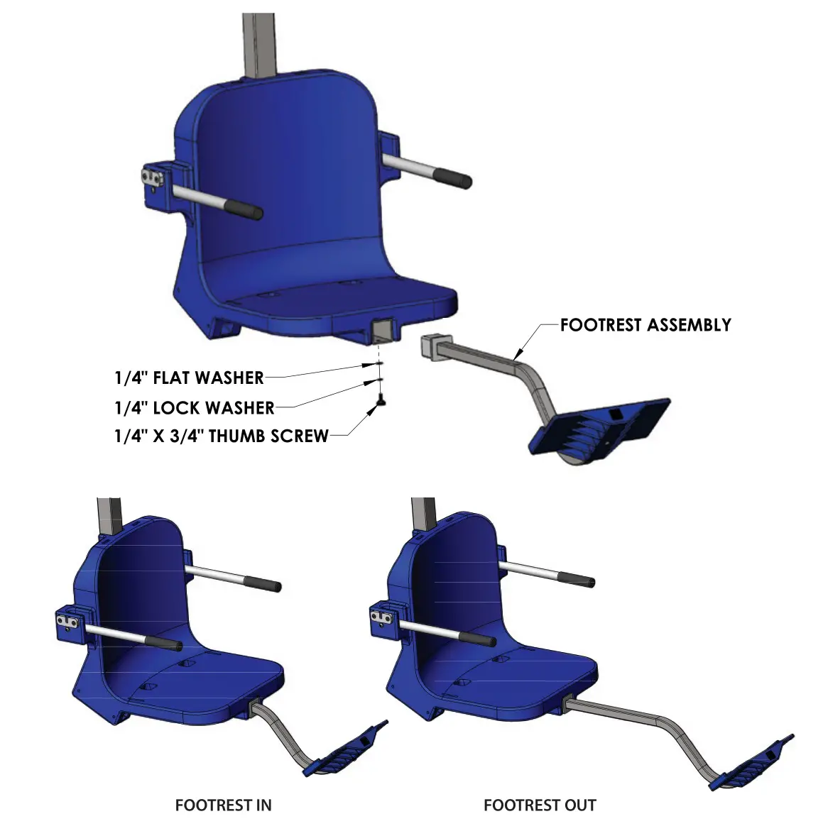 Aqua Creek Products F-MTY600 Mighty Pool Lift - Footrest Installation Instructions