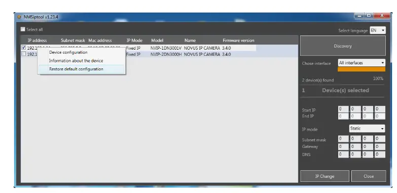 NOVUS NVIP 2H 6602 II Bullet IP Starlight Camera - restoring