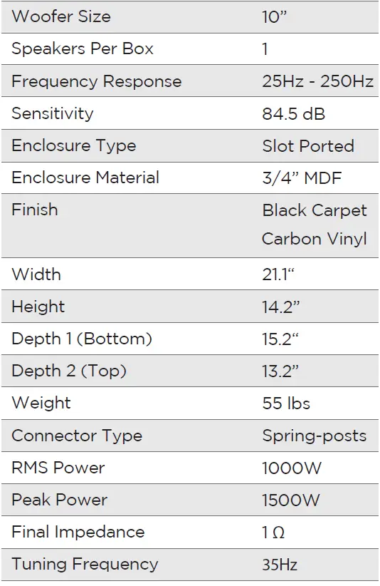Stinger AUDIO DC2S10B Single 10 Inch Ported Subwoofer 02