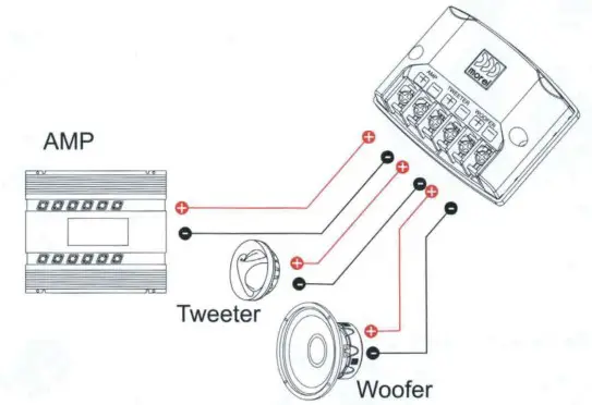 maximo 602 6 0 Inch 2 Way 502 5 25 Inch 2 Way ultra Mkll Car Audio Speaker System - Crossover Connection
