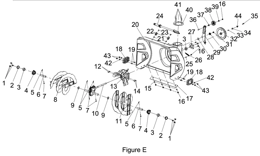 YARDWORKS 060-4012-4 Snowblower - AUGeR PART DIAGRAM