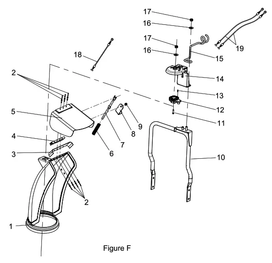 YARDWORKS 060-4012-4 Snowblower - CHUTe DIAGRAM