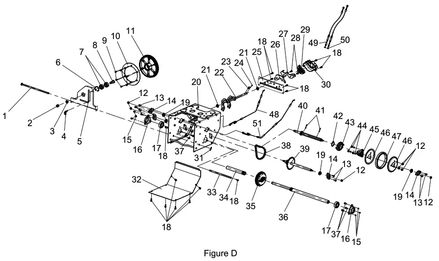 YARDWORKS 060-4012-4 Snowblower - DRIVeTRAIN DIAGRAM