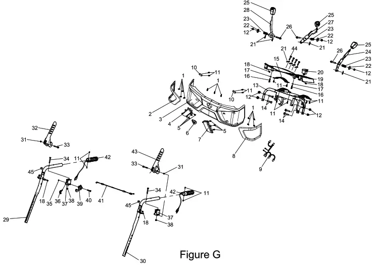 YARDWORKS 060-4012-4 Snowblower - HANDle ASSeMblY DIAGRAM