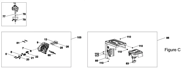 YARDWORKS 060-4012-4 Snowblower - SNOwblOweR PARTS DIAGRAM c
