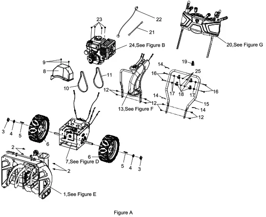YARDWORKS 060-4012-4 Snowblower - SNOwblOweR PARTS DIAGRAM