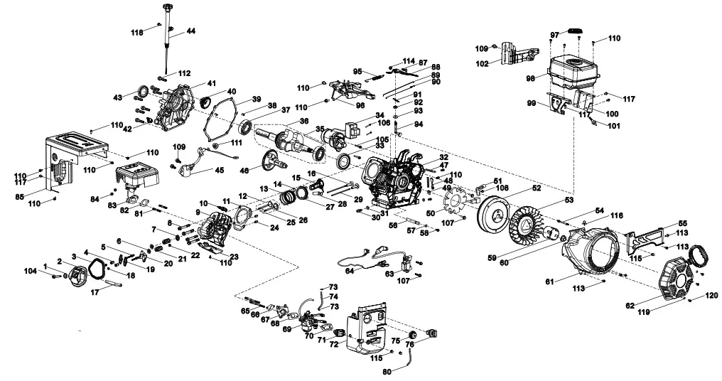 YARDWORKS 060-4012-4 Snowblower - eNGINe DeTAIl DIAGRAM