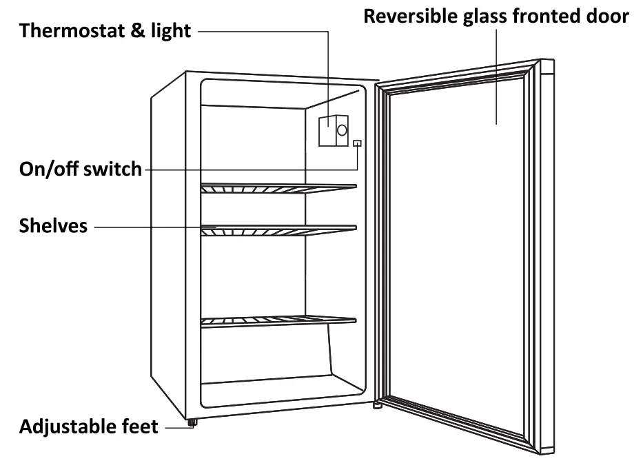 SWAN SR12030CELN 80L Celtic Fronted Under Counter Fridge - fig