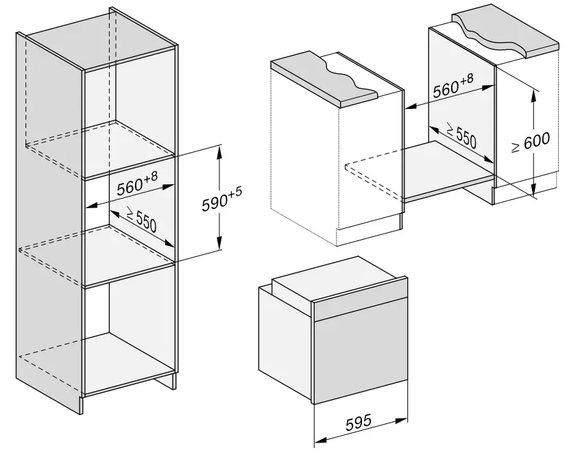 Installation in a tall or base unit