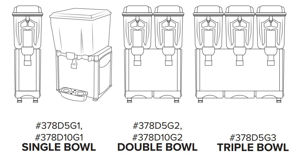 NARVON 5 and 10 Gallon Bowl Refrigerated Beverage Dispensers