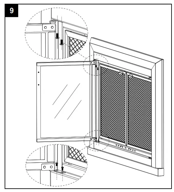 UniFlame UFPDL1307BLK Glass Fireplace Doors - 10