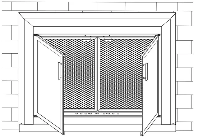 UniFlame UFPDL1307BLK Glass Fireplace Doors