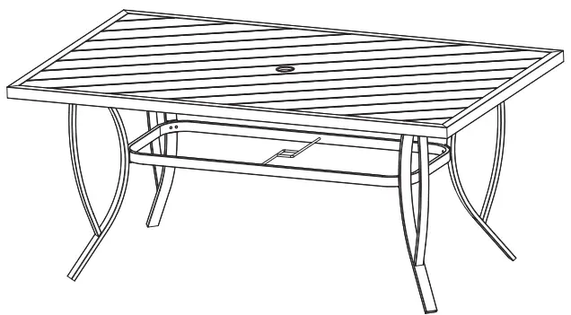BACKYARD Creations FRN-313620-T Rhae Rectangular Table-FIG1