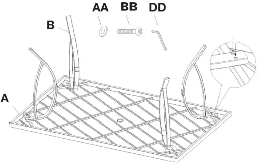 BACKYARD Creations FRN-313620-T Rhae Rectangular Table-FIG4