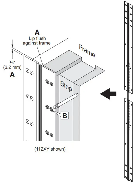 IVES Full Mortise Continuous Hinge with Removable - Mark frame hole location