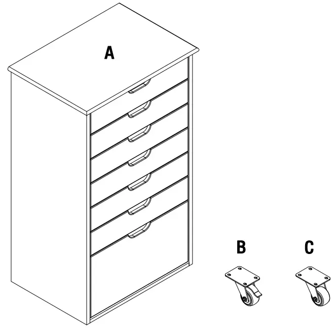 StyleWell CRF-009-WH Craft White 7 Drawer Storage Cart - Fig 3