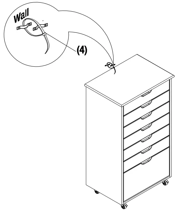 StyleWell CRF-009-WH Craft White 7 Drawer Storage Cart - Fig 7