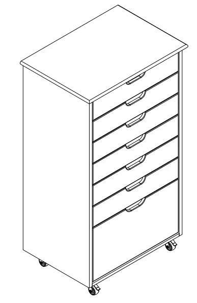 StyleWell CRF-009-WH Craft White 7 Drawer Storage Cart
