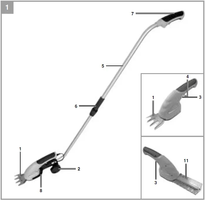 Einhell-GC-CG-3-6-Li-Cordless-Grass-and-Shrub-Shears-FIG-1