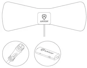 ANTOP AT-105B Paper Thin Indoor HDTV Antenna with Smart Pass Amplifier and LTE Filter