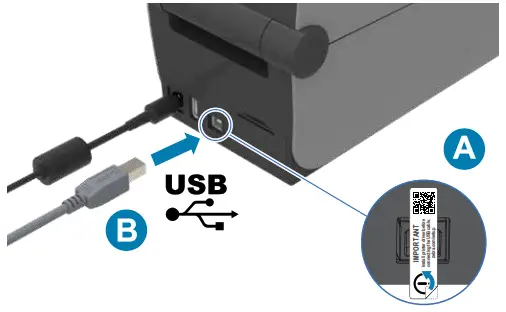 ZEBRA ZD411D Desktop Printer - Connect USB