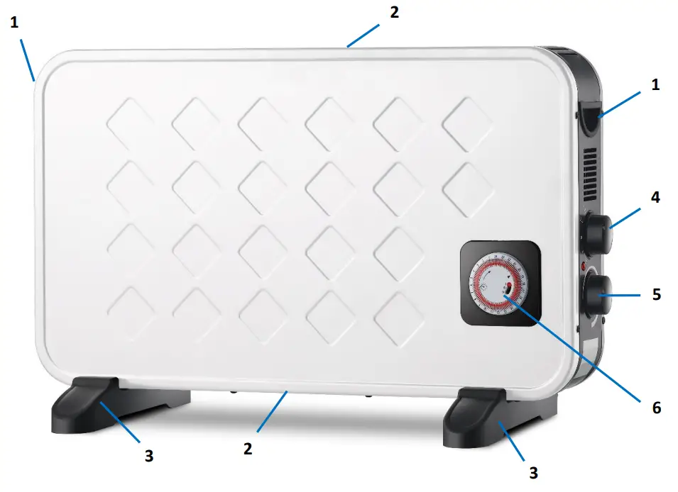 westfalia 92 86 43 Convector Heater with Timer - fig 1