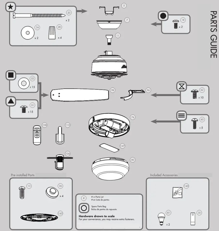 Hunter Apex Model 59156 - Parts Guide