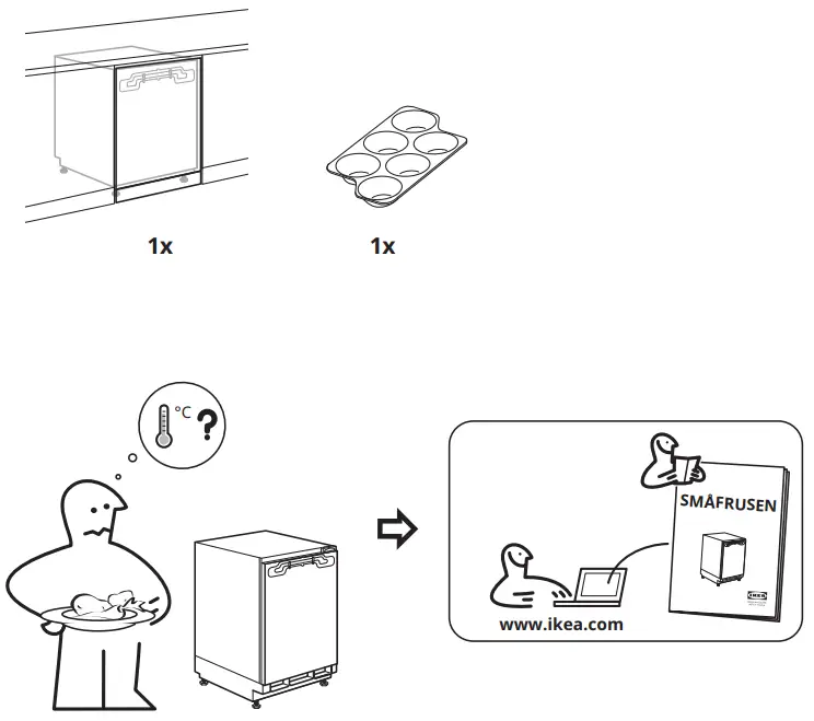 IKEA 104.947.70 SMÅFRUSEN Under Counter Fridge -
